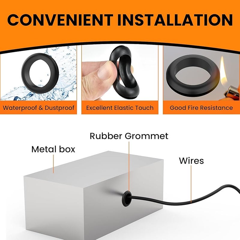 Aifeier ET 20 Pcs 1 Inch Rubber Grommets, 25mm Firewall Rubber Drill Hole Wire Grommets Washers Gaskets Plugs for Wiring, Hole Plugs, Automotive Firewall, Wires Protection and Organization - Image 5