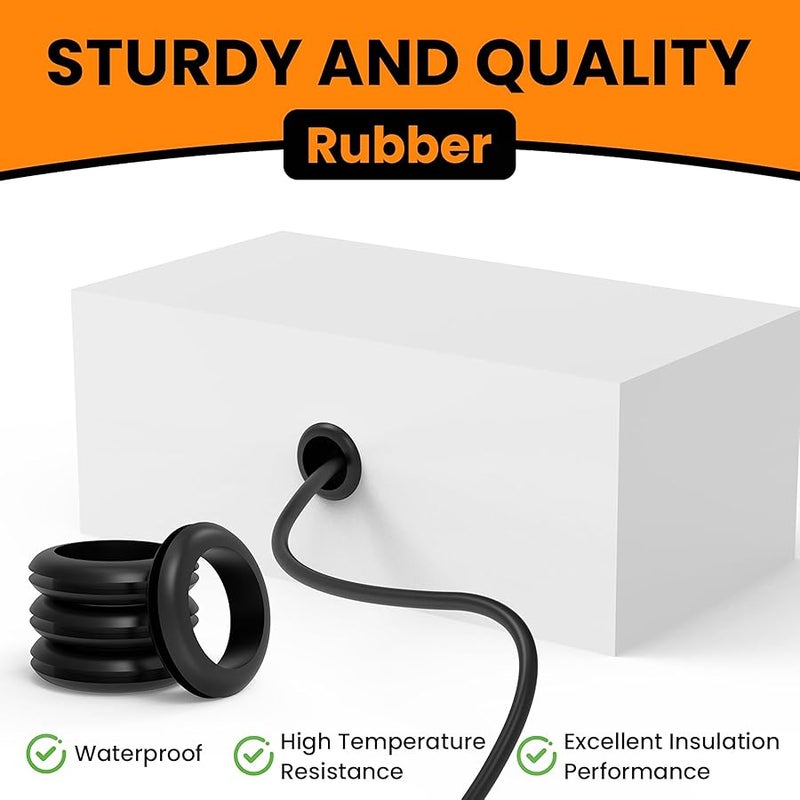 Aifeier ET 20 Pcs 1 Inch Rubber Grommets, 25mm Firewall Rubber Drill Hole Wire Grommets Washers Gaskets Plugs for Wiring, Hole Plugs, Automotive Firewall, Wires Protection and Organization - Image 3