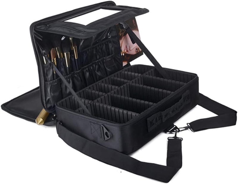 SHAMAX® Professional Makeup Bag for Women Travel Cosmetic Kit Storage Vanity Box Vanity Bag for Cosmetics Makeup Brush Bag with Adjustable Dividers Organisers (8512) - Image 5