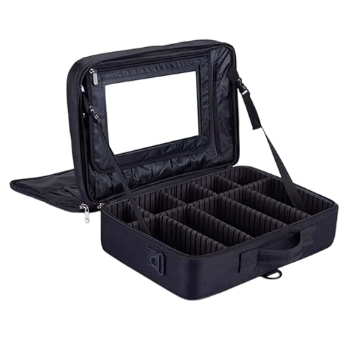 SHAMAX® Professional Makeup Bag for Women Travel Cosmetic Kit Storage Vanity Box Vanity Bag for Cosmetics Makeup Brush Bag with Adjustable Dividers Organisers (8512) - Image 1