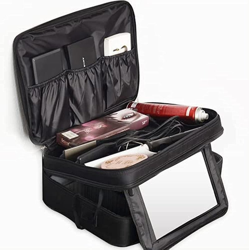 SHAMAX® Professional Makeup Bag for Women Travel Cosmetic Kit Storage Vanity Box Vanity Bag for Cosmetics Makeup Brush Bag with Adjustable Dividers Organisers (8512) - Image 4