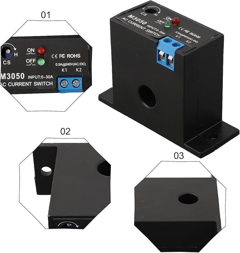 مفتاح استشعار تيار التيار المتردد المرن ABS M3050 قابل لضبط العتبة - Image 4