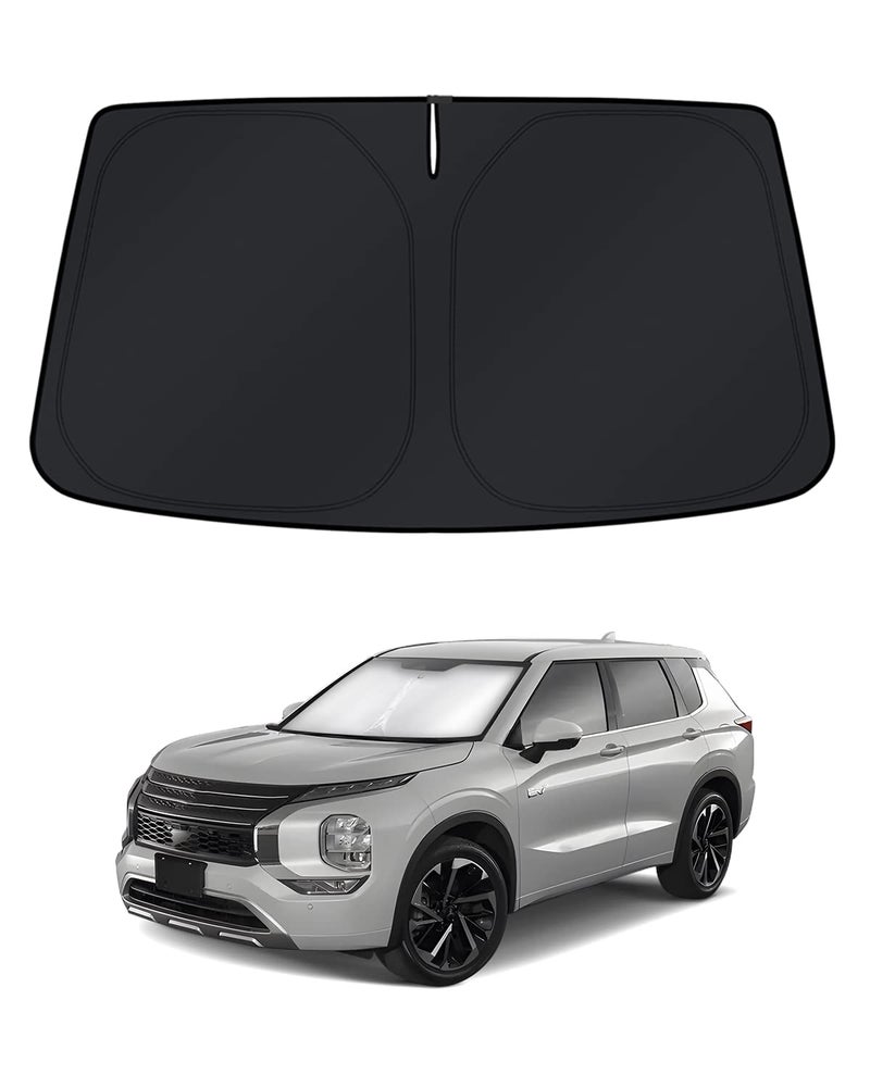 KUST Windshield Sun Shade for Mitsubishi Outlander 2022 2023 2024 Window Shade Sun Visor Cover Foldable Blocks UV Rays Keep Your Car Cooler