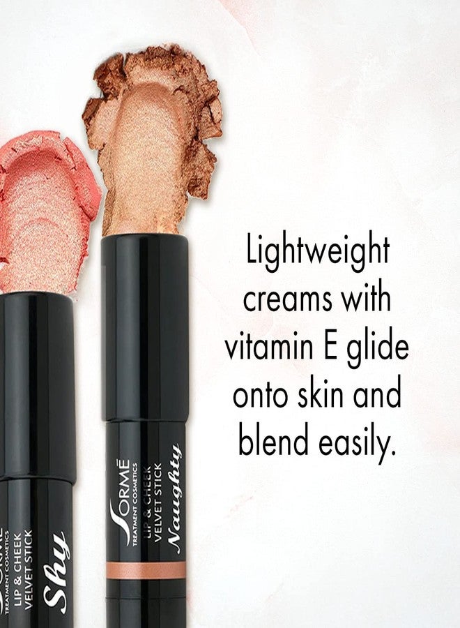 SORMÉ Sorme' Treatment Cosmetics Lip and Cheek Velvet Stick, Easy Application, Blendable Light weight Formula, Shy, 0.200 Oz. - Image 3