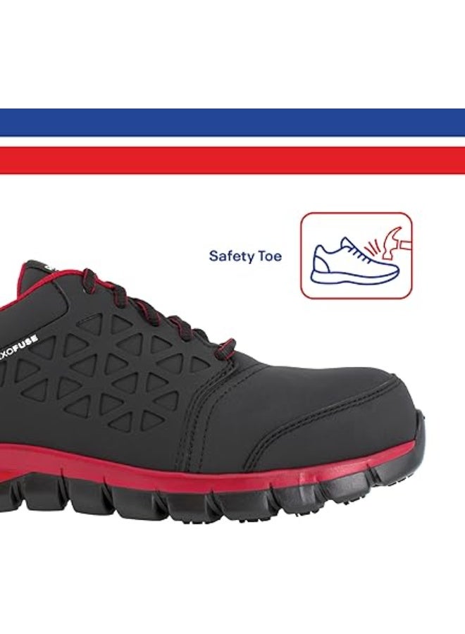 Reebok Work حذاء سلامة رجالي بمقدمة مركبة وتفريغ كهرباء ساكنة مقاوم للماء لون أسود وأحمر - Image 5