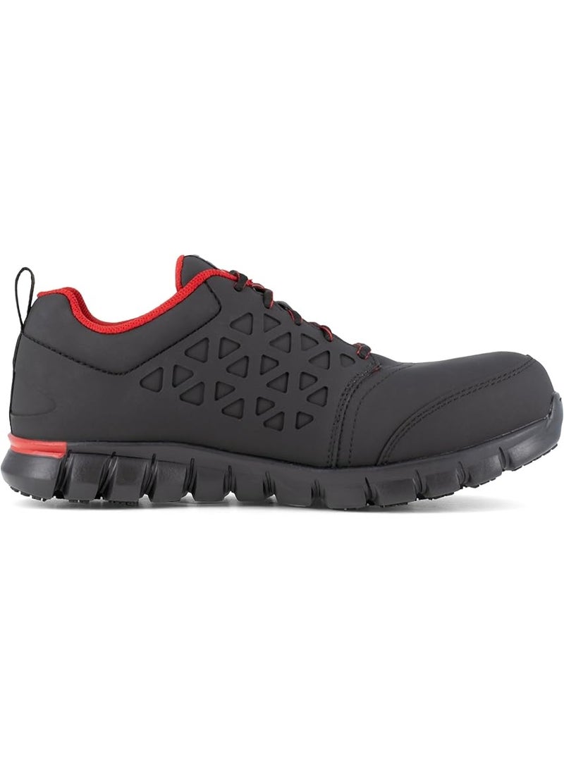 Reebok Work حذاء سلامة رجالي بمقدمة مركبة وتفريغ كهرباء ساكنة مقاوم للماء لون أسود وأحمر - Image 4