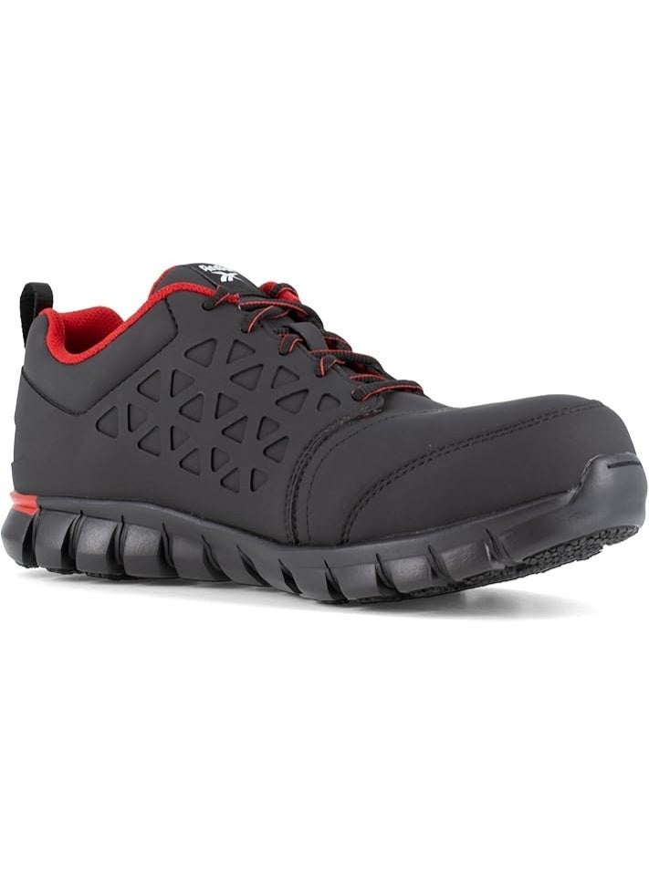 Reebok Work حذاء سلامة رجالي بمقدمة مركبة وتفريغ كهرباء ساكنة مقاوم للماء لون أسود وأحمر - Image 2