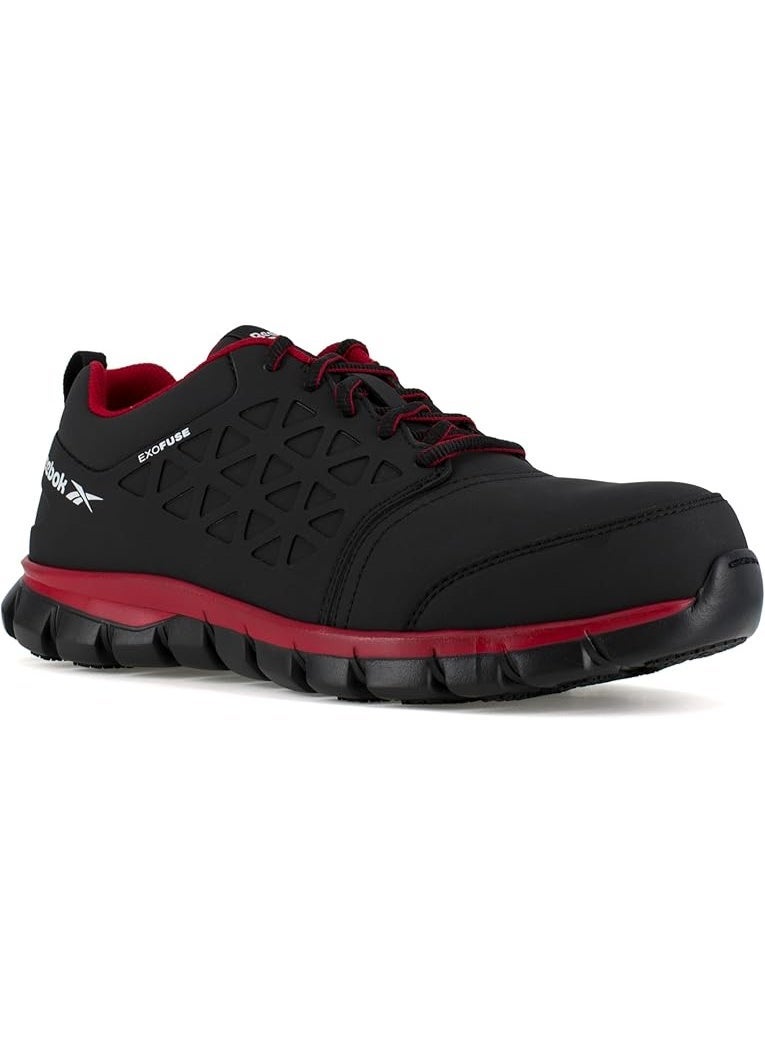 Reebok Work حذاء سلامة رجالي بمقدمة مركبة وتفريغ كهرباء ساكنة مقاوم للماء لون أسود وأحمر - Image 1