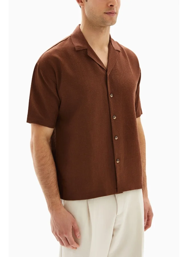 Wecre8 Brown Comp Collor Shirt