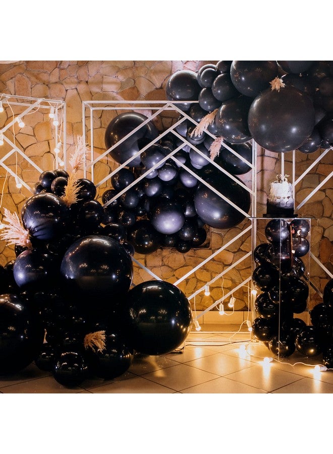 RUBFAC Black Balloons for Balloon Arch 129pcs Different Sizes Pack of 18 12 10 5 Inch Garland Kit, Latex Balloons for Birthday Party Decorations Graduation Wedding Decor - Image 5