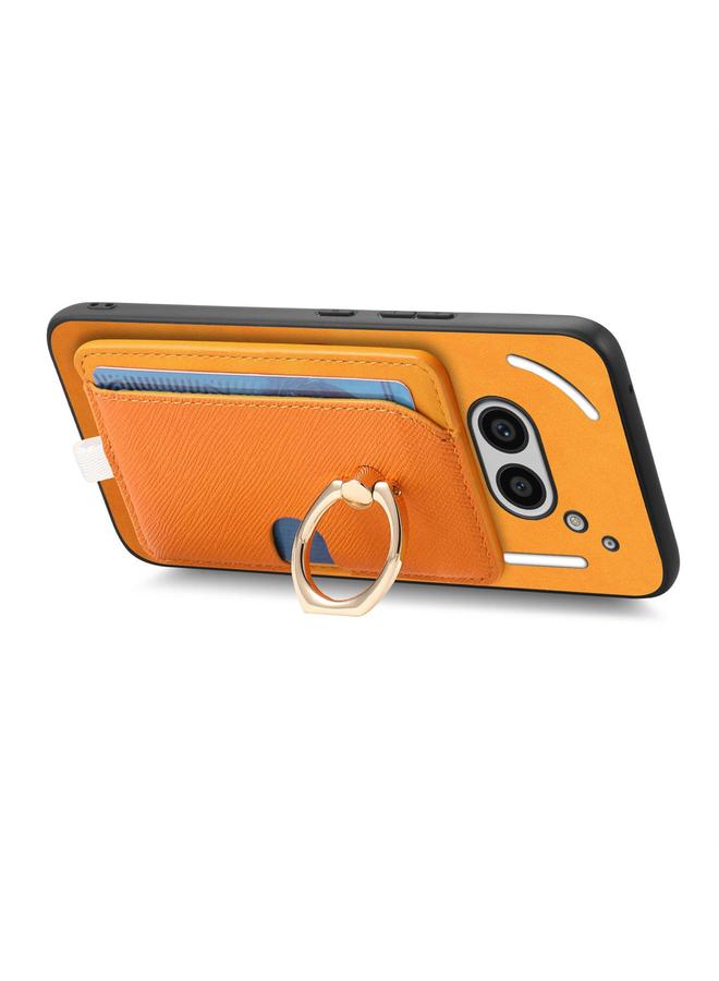 اس-توب جراب لهاتف Nothing Phone 2a بتصميم كلاسيكي متقاطع من الجلد مع حلقة جانبية وحقيبة بطاقات من MagSafe - Image 3