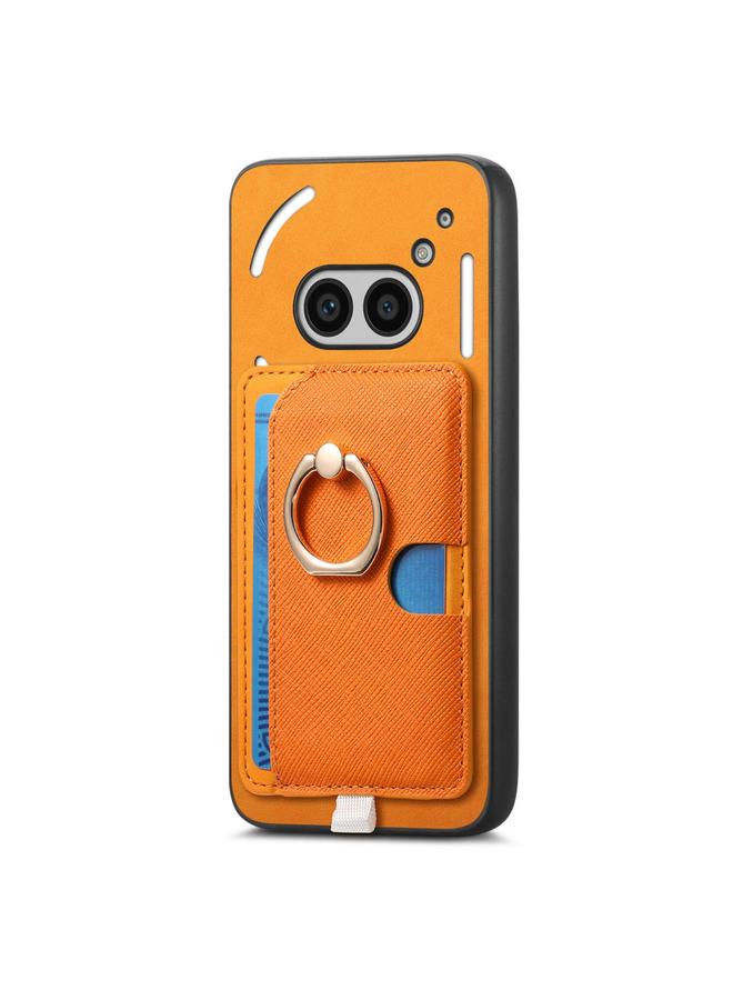 اس-توب جراب لهاتف Nothing Phone 2a بتصميم كلاسيكي متقاطع من الجلد مع حلقة جانبية وحقيبة بطاقات من MagSafe - Image 2