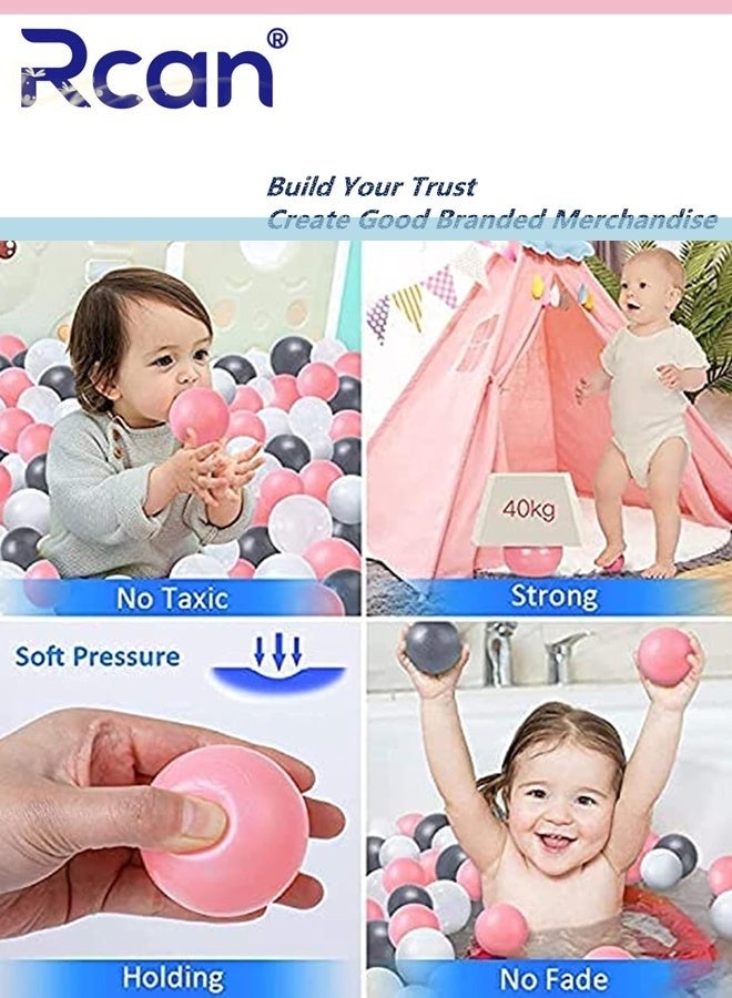 Rcan Ball Pit Balls 100-Cute Ocean Ball Macaroon Colorful Soft Plastic Fun Baby 5.5 CM Water Pool Ocean Wave Ball for Kids Playhouse Pool Tent Ball Pit Accessories - Image 2