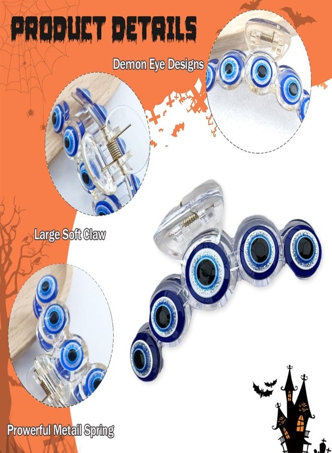 AIUPUOC Halloween Hair Clips Evil Blue Eyes Hair Claw Clip for Thick Hair for Women Hair Barrettes for Hair Styling Acrylic Hair Accessories Cosplay Hair Supplies Hairpin Hair Crab Hair Decorations 1Pcs - Image 3