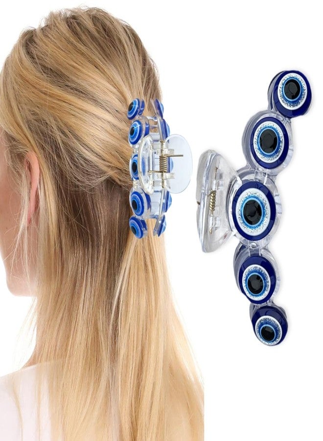 AIUPUOC Halloween Hair Clips Evil Blue Eyes Hair Claw Clip for Thick Hair for Women Hair Barrettes for Hair Styling Acrylic Hair Accessories Cosplay Hair Supplies Hairpin Hair Crab Hair Decorations 1Pcs - Image 1