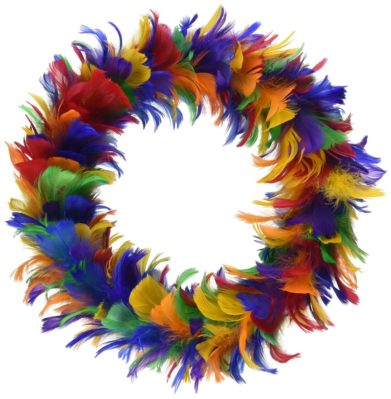 Feather Wreath rainbow Party Accessory 1 count