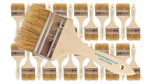 Pro-Grade Pro Grade - Chip Paint Brushes - 24 Ea 3 Inch Chip Paint Brush Light Brown - Image 1