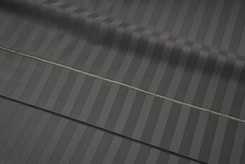 New LEAFPremium Cotton Solid/Stripe King Bedsheet with 2 King Size Pillow Covers | Double Bed with 210 TC Pure Cotton | Size - King Size 90x100 inches - Grey - Image 3