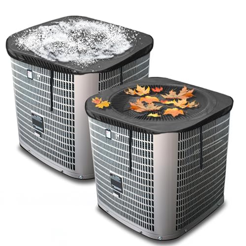 JIFTOK 2Pcs Central Air Conditioner Covers for Outside Units 40 x 40 Breathable AC Mesh Cover Protector Outside Unit Durable AC Cover for Vent Heater Unit Top Universal Defener for All Season - Image 1