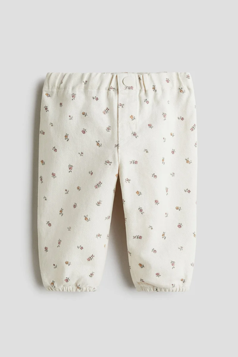 H&M Printed cotton twill trousers
