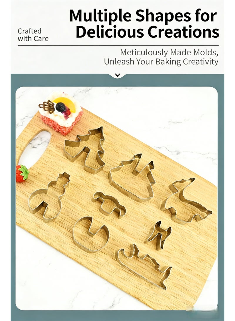 AILife 8-Piece 3D Gingerbread House Cookie Cutters Silver - Image 3