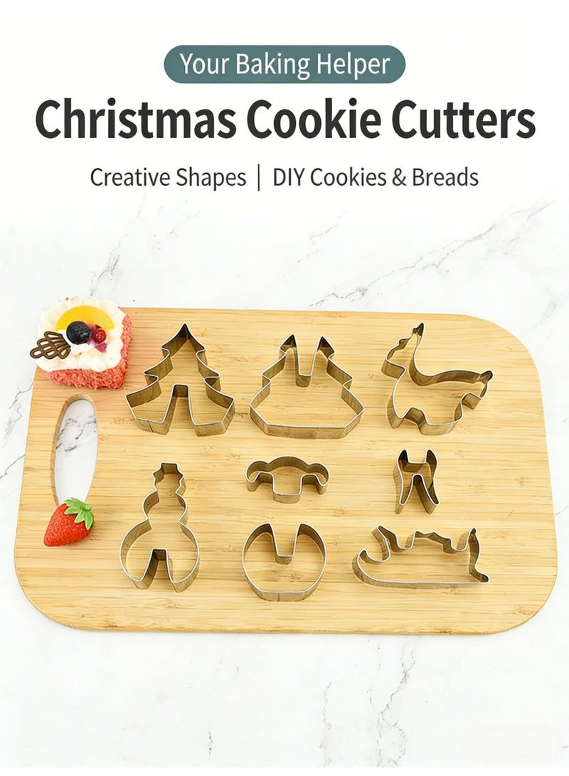 AILife 8-Piece 3D Gingerbread House Cookie Cutters Silver - Image 2