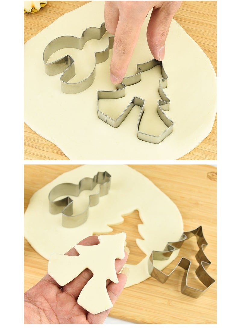 AILife 8-Piece 3D Gingerbread House Cookie Cutters Silver - Image 5
