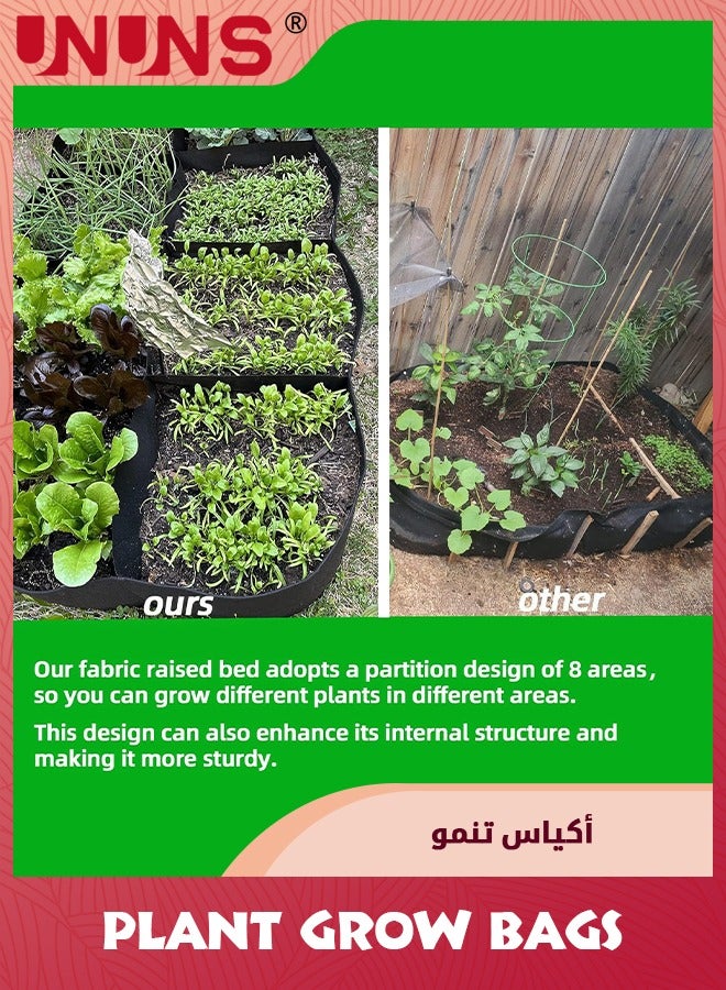 UNUNS Plant Grow Bags,Fabric Raised Planting Bads,8 Holes Rectangle Grow Bag,Breathable Potato Tomato Planter Pots For Outdoor Vegetables Plant Flowers,180cmx90cmx30cm  - Image 2