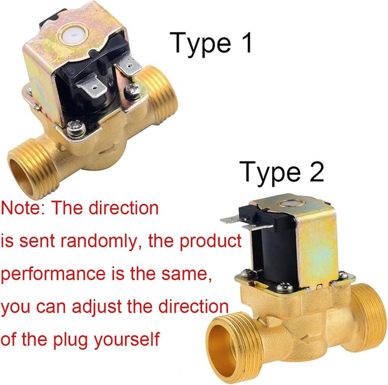 3 4 بوصة 1 2 بوصة DC 24V AC 220V DC 12V صمام مغناطيسي كهربائي صمام تحكم مياه نحاسي مغلق عادة - Image 3