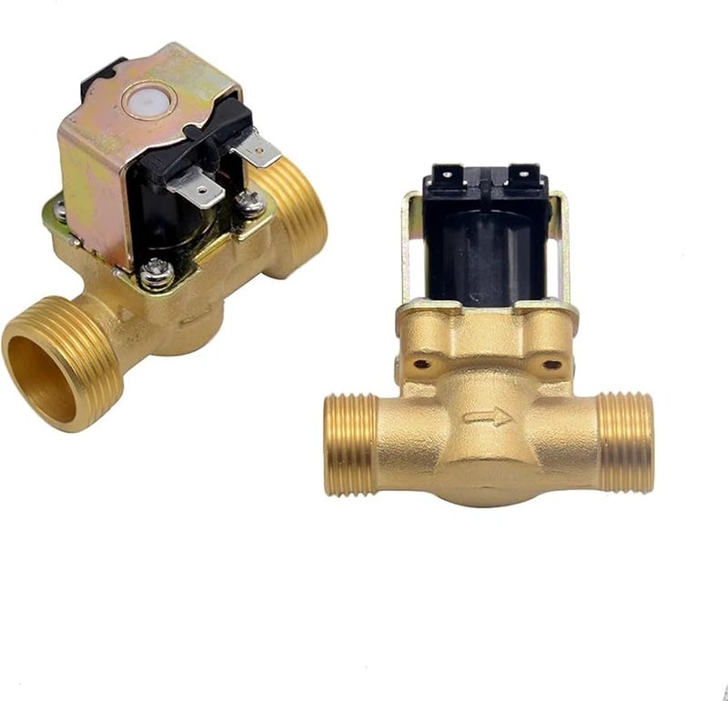 3 4 بوصة 1 2 بوصة DC 24V AC 220V DC 12V صمام مغناطيسي كهربائي صمام تحكم مياه نحاسي مغلق عادة - Image 1