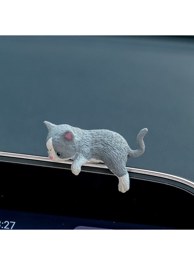 Car Ornaments Cute Cat Screen Lying Down Doll Car Display Decorations Simulation Cat Small Ornaments New
