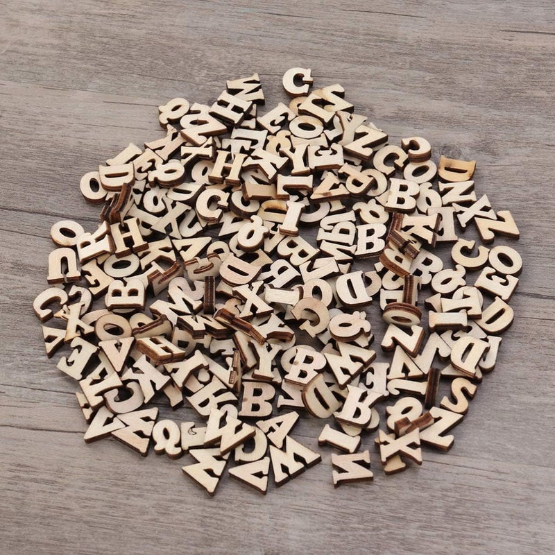 klarako 200pcs Wooden Alphabet Letters Wooden Cutouts Pieces Kids Learning Educational Toys 15mm - Image 3