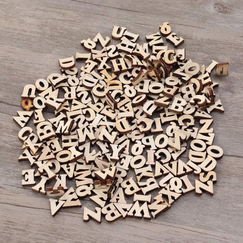 klarako 200pcs Wooden Alphabet Letters Wooden Cutouts Pieces Kids Learning Educational Toys 15mm - Image 4