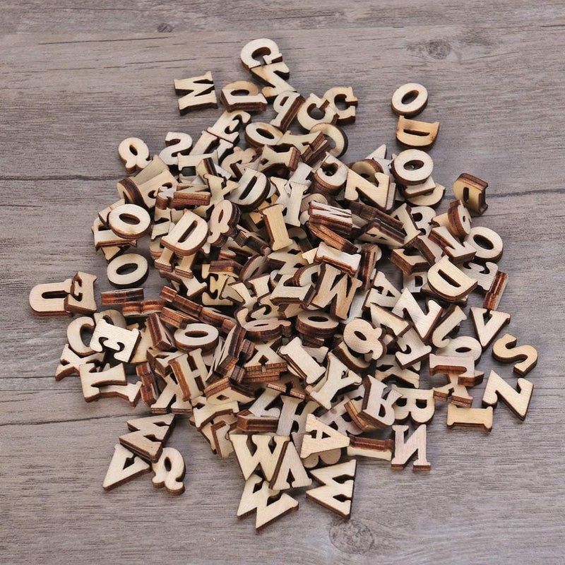 klarako 200pcs Wooden Alphabet Letters Wooden Cutouts Pieces Kids Learning Educational Toys 15mm - Image 2