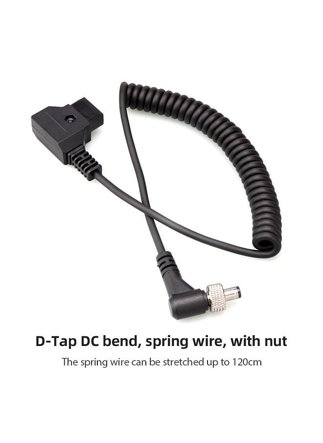 Generic D-Tap to Double-Sided NP-F550/570/770/970 Dummy Battery Power Adapter with 5-12V Type-C Output Flexible Spring Cable for Field Monitor LED Light Wireless Video Transmission  - Image 4