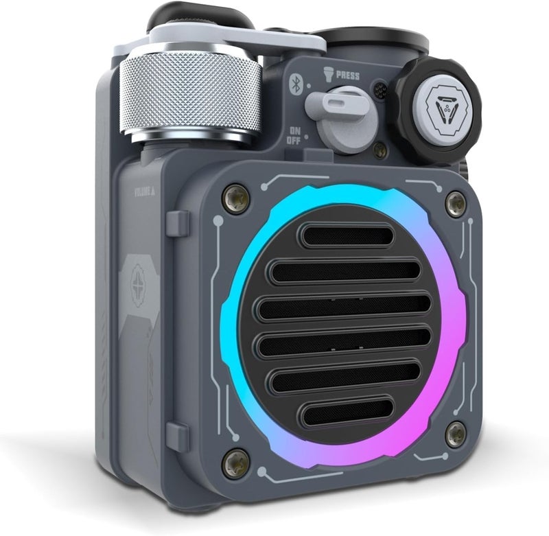 Muzen Cyber Cube Bluetooth Speaker, Bluetooth 5.0, Portable Speaker with Fidget Spinner, Crystal Clear Sound with RGB LED Light Wireless Speaker, Waterproof Speakers for Indoor Outdoor - Image 1