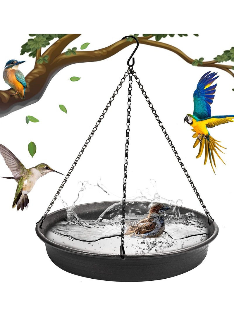 SOLARAE Bird Bath Hanging Bird Feeder - Garden Bird Bat Bird Feeder Plate Hanging Tray Bird Bath Tray Hanging Bird Water or Bird Seed Hanging Bird Baths for Outdoors - Image 5