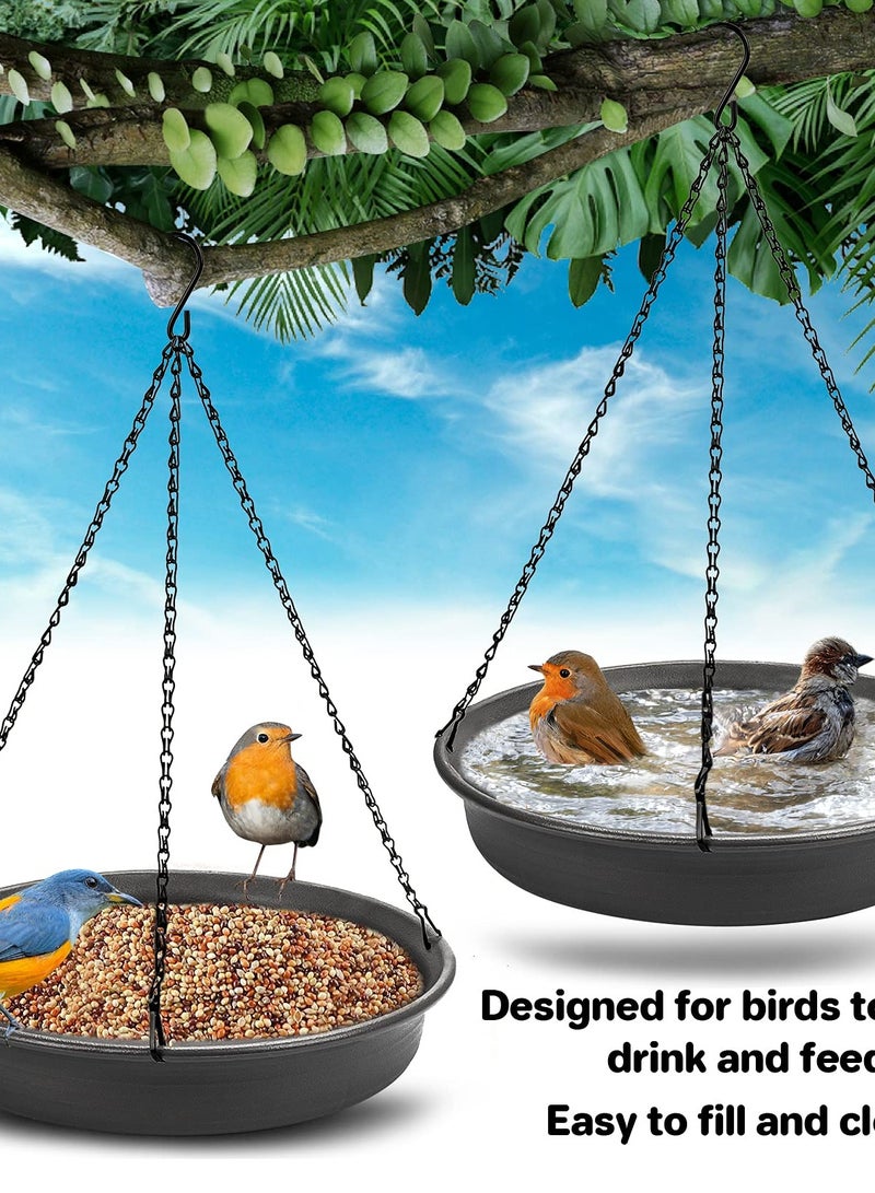 SOLARAE Bird Bath Hanging Bird Feeder - Garden Bird Bat Bird Feeder Plate Hanging Tray Bird Bath Tray Hanging Bird Water or Bird Seed Hanging Bird Baths for Outdoors - Image 4