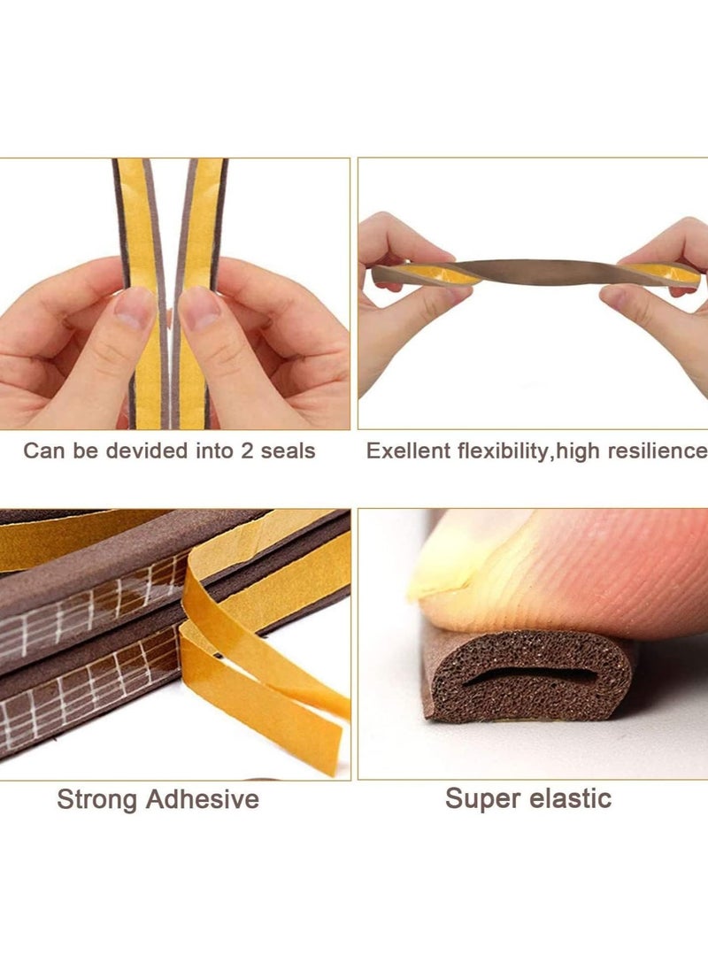 F.A.M.S Weather Stripping Door Seal, 5 Meter Pack D Type for Doors and Windows, Self-adhesive Rubber Exterior Door Seal, Easy Cut to Size  - Image 5