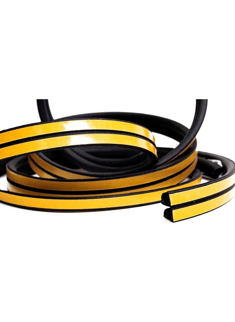 F.A.M.S Weather Stripping Door Seal, 5 Meter Pack D Type for Doors and Windows, Self-adhesive Rubber Exterior Door Seal, Easy Cut to Size  - Image 3