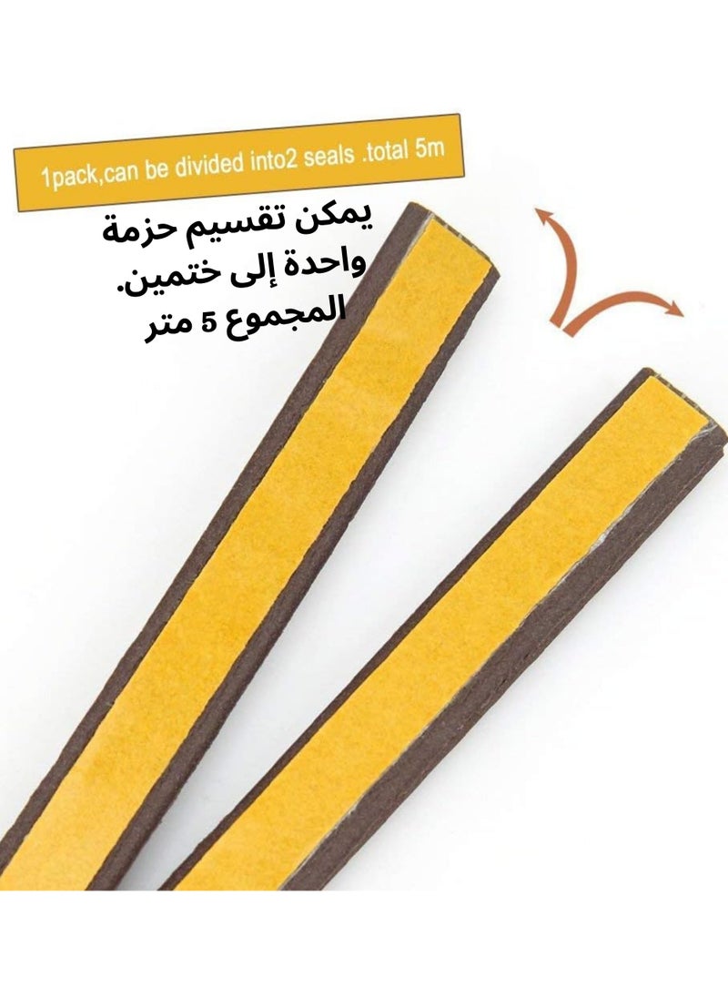 F.A.M.S Weather Stripping Door Seal, 5 Meter Pack D Type for Doors and Windows, Self-adhesive Rubber Exterior Door Seal, Easy Cut to Size  - Image 2