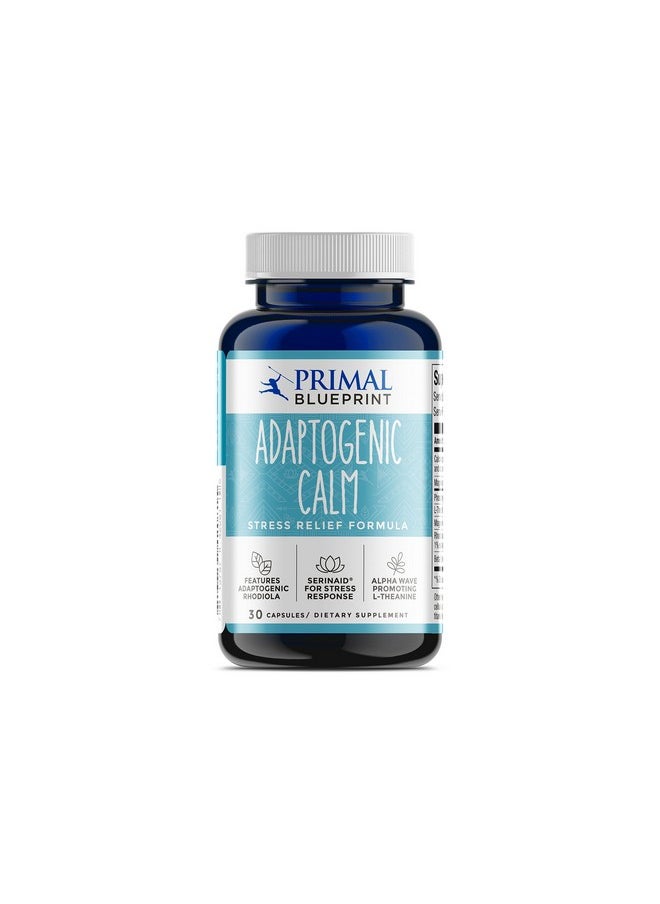 Primal Blueprint Adaptogenic Calm, Plant-Based Adaptogen Dietary Supplement, 30 Count