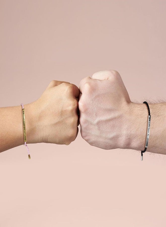 CANDYFANCY Motivational Tube Bracelet for Women Men Dont Let Hard Day Win Adjustable Handmade Braided Wrap Stainless Steel for Pink Gold Inspirational Braided Gifts Jewelry - Image 3