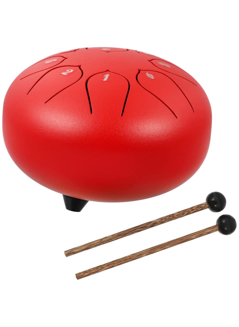 GGOOT 1 Set ethereal drum Chic Lotus Drum rhythm Tongue Drum percussion musical instruments tongue drum 8 tone tongue percussion drum hand drum in metal carbon steel pocket Model Red  - Image 1