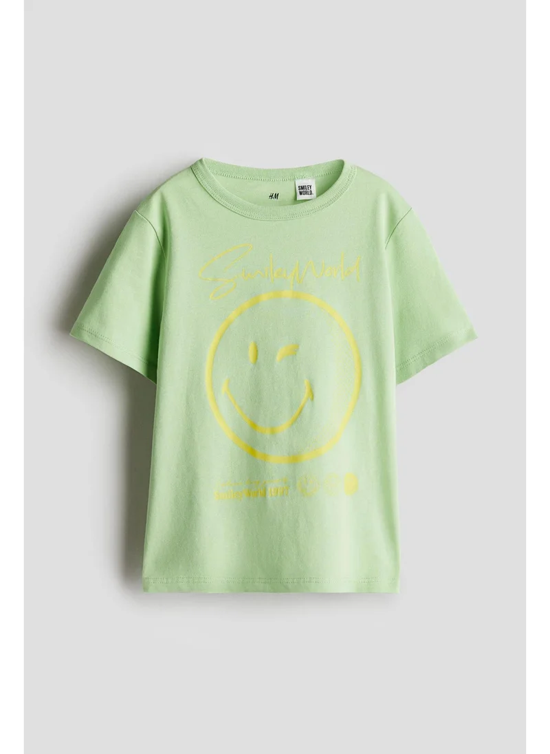 اتش اند ام Printed cotton T-shirt