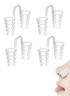 4 Pieces Anti Snoring Devices, Anit-Snore Nasal Dilator Sinus Relief Cones Soft Silicone Snore Silencer for Travel and Home (White)