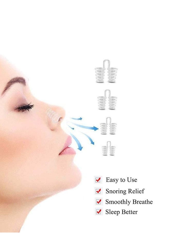 Generic - 4 Pieces Anti Snoring Devices, Anit-Snore Nasal Dilator Sinus Relief Cones Soft Silicone Snore Silencer for Travel and Home (White) - Image 1