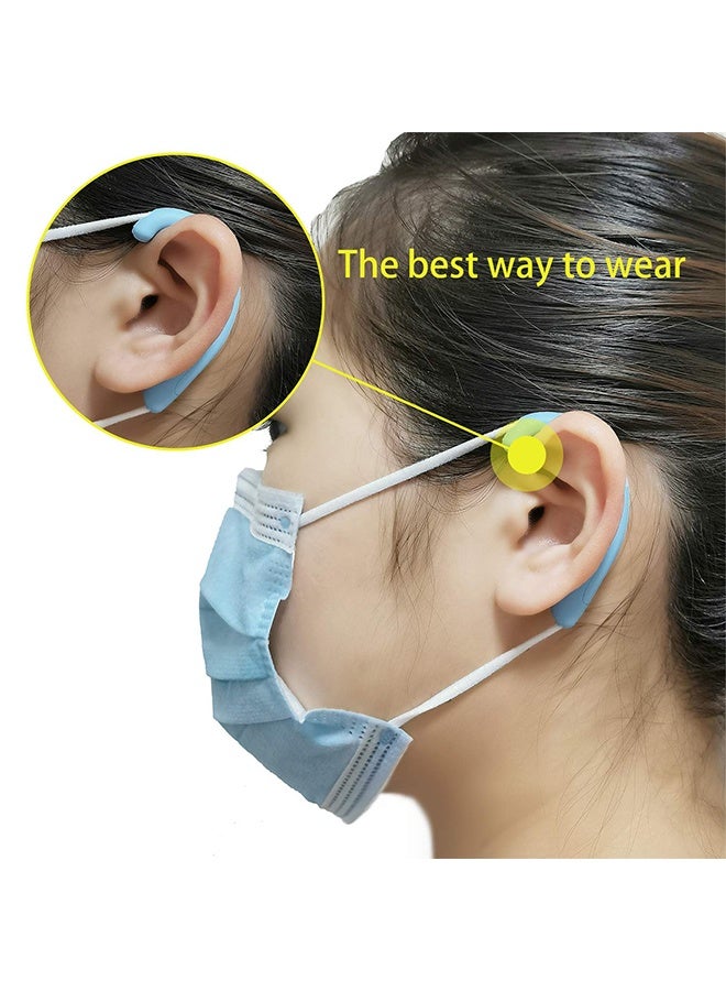 6 Pairs Blue Silicone Ear Protectors, Anti-Slip Earloop Covers for Mask Straps, Relieve Ear Discomfort for Home, Office and Outdoor Use - Image 4