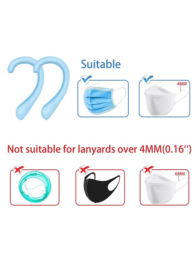 6 Pairs Blue Silicone Ear Protectors, Anti-Slip Earloop Covers for Mask Straps, Relieve Ear Discomfort for Home, Office and Outdoor Use - Image 2