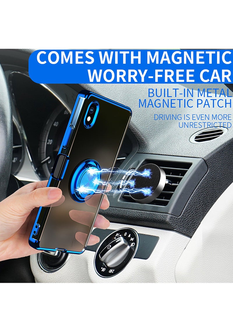 Generic - Compatible with Sony Xperia Ace3 phone case ace iii electroplating transparent case, metal ring magnet for car mount soft TPU shockproof - Image 1